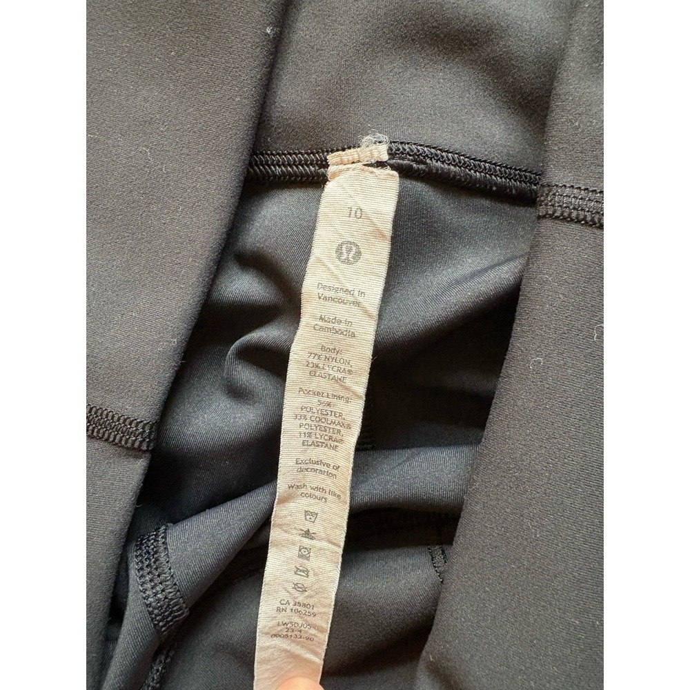 lululemon athletica Luon Black Ankle Leggings Mid Rise Stretch Yoga 8 - Picture 3 of 3